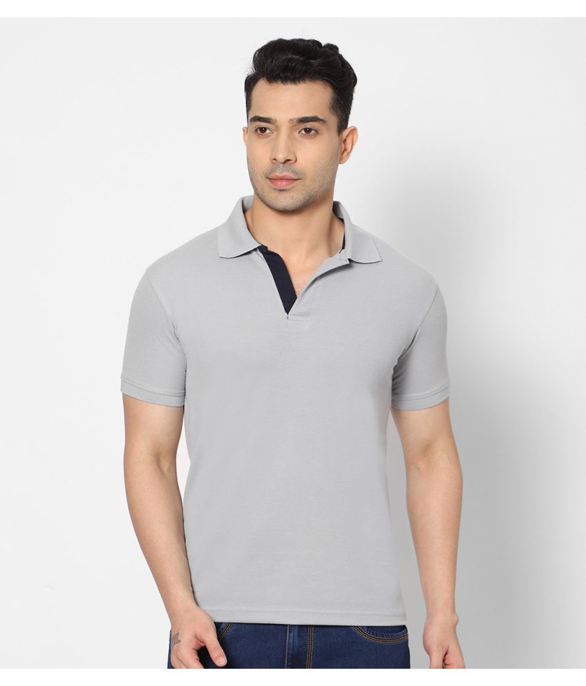     			HJ HASASI - Grey Cotton Blend Slim Fit Men's Polo T Shirt ( Pack of 1 )