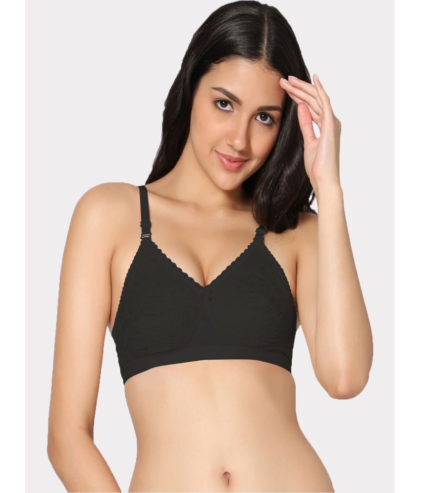     			IN CARE LINGERIE - Black Cotton Non Padded Women's Everyday Bra ( Pack of 1 )