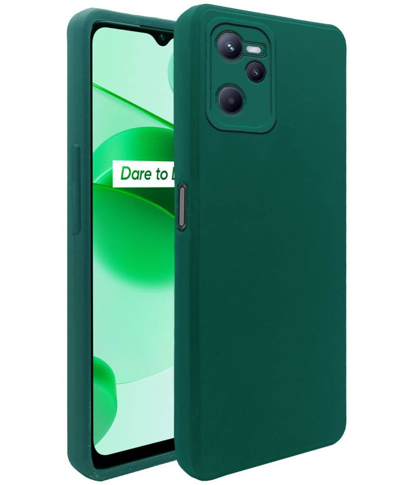     			Kosher Traders - Green Silicon Silicon Soft cases Compatible For Realme Narzo 50A ( Pack of 1 )