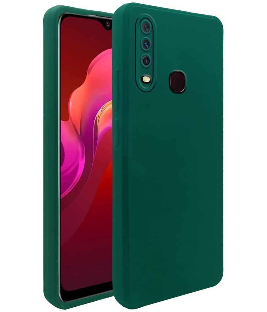     			Kosher Traders - Green Silicon Silicon Soft cases Compatible For Vivo Y17 ( Pack of 1 )