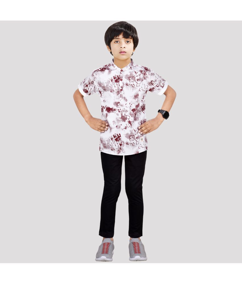     			Made In The Shade - Maroon Cotton Boys Shirt & Pants ( Pack of 1 )