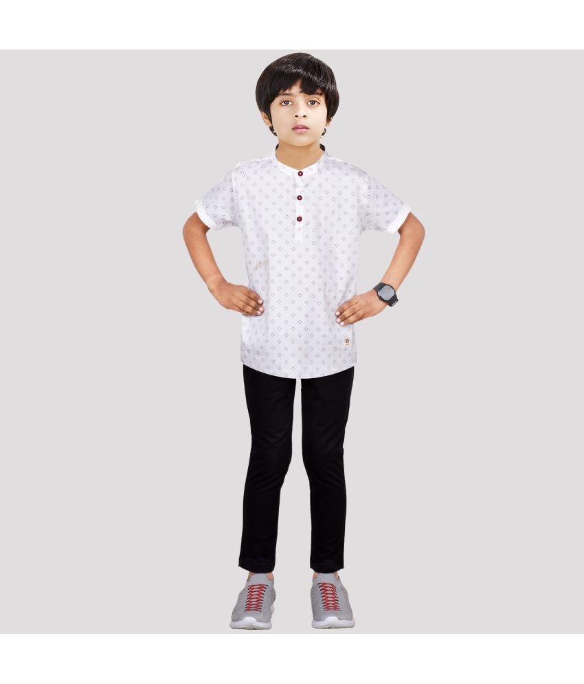     			Made In The Shade - White Cotton Boys Shirt & Pants ( Pack of 1 )