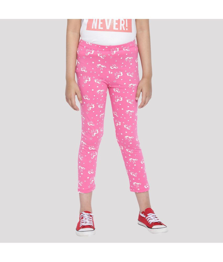    			Ariel - Pink Cotton Girls Leggings ( Pack of 1 )