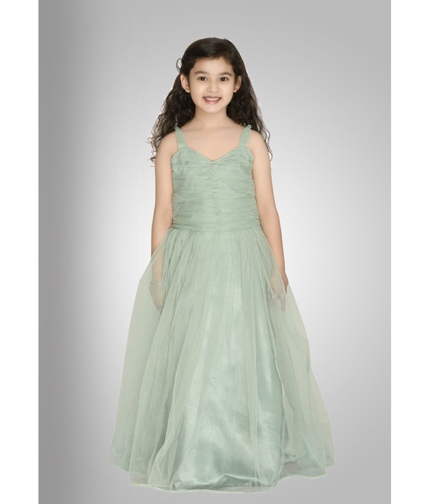     			Arshia Fashions - Green Net Girls Gown ( Pack of 1 )