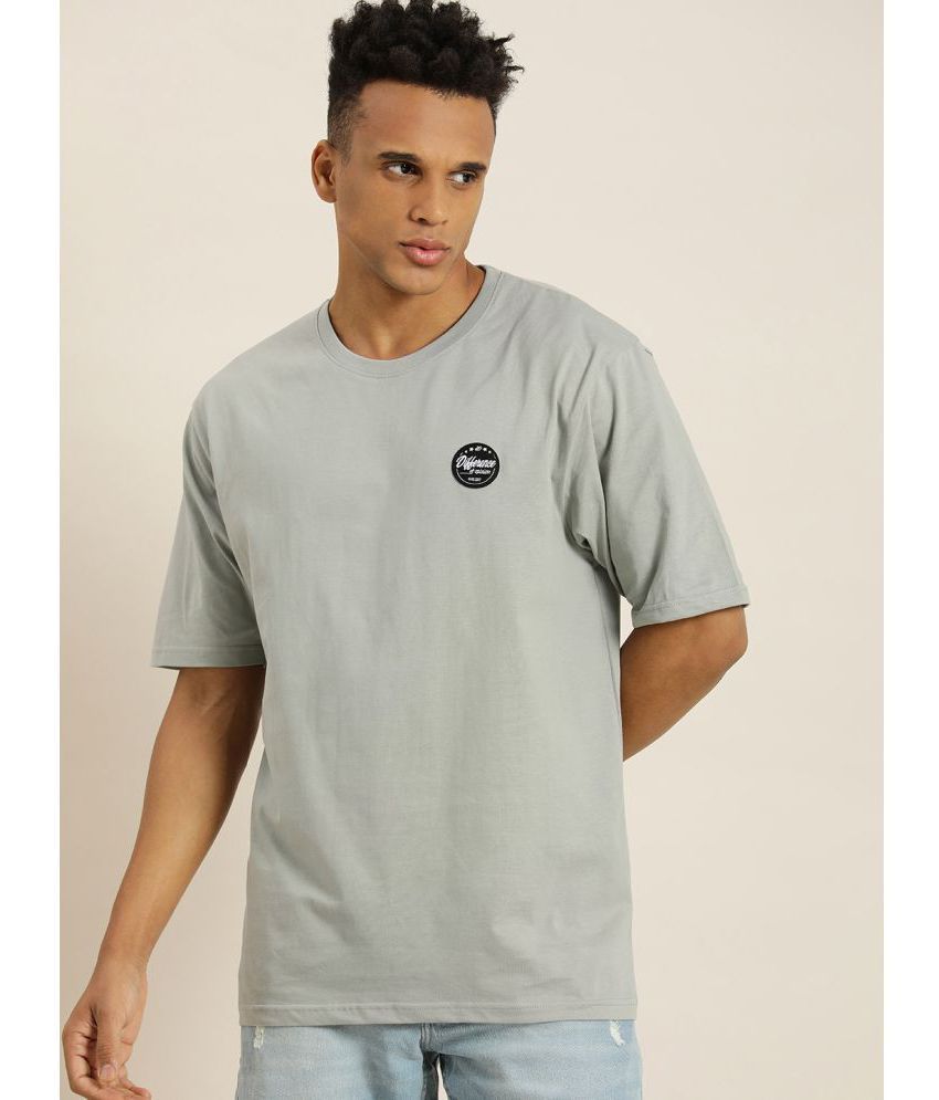     			Difference of Opinion - Grey Cotton Oversized Fit Men's T-Shirt ( Pack of 1 )