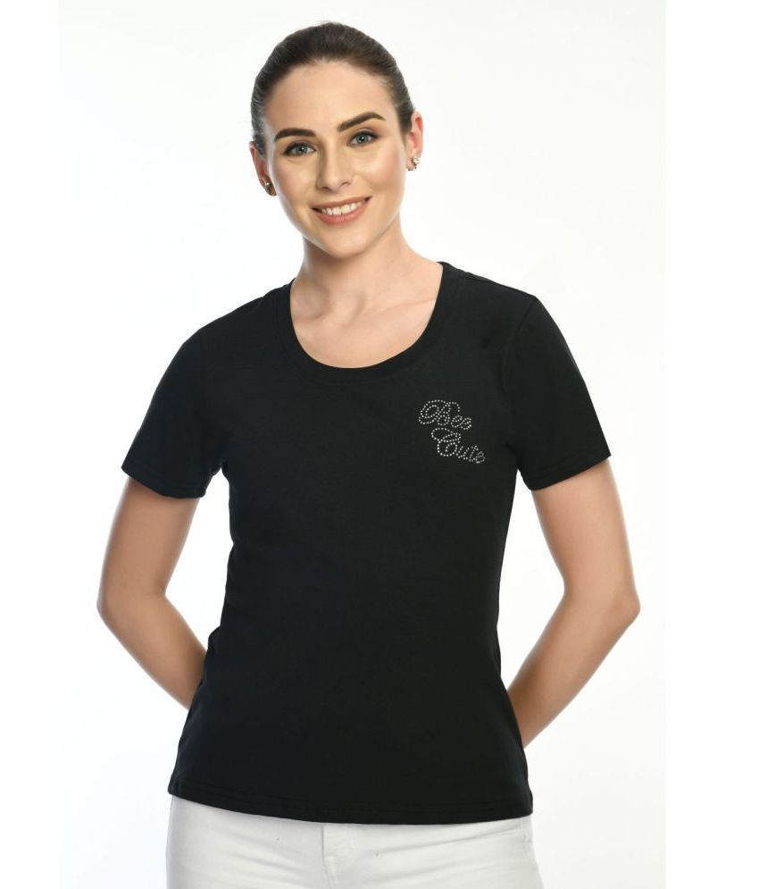     			Eleven - Black Cotton Regular Fit Women's T-Shirt ( Pack of 1 )