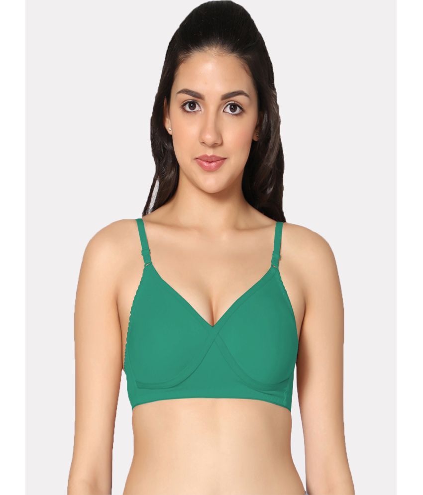     			IN CARE LINGERIE - Green Cotton Non Padded Women's T-Shirt Bra ( Pack of 1 )