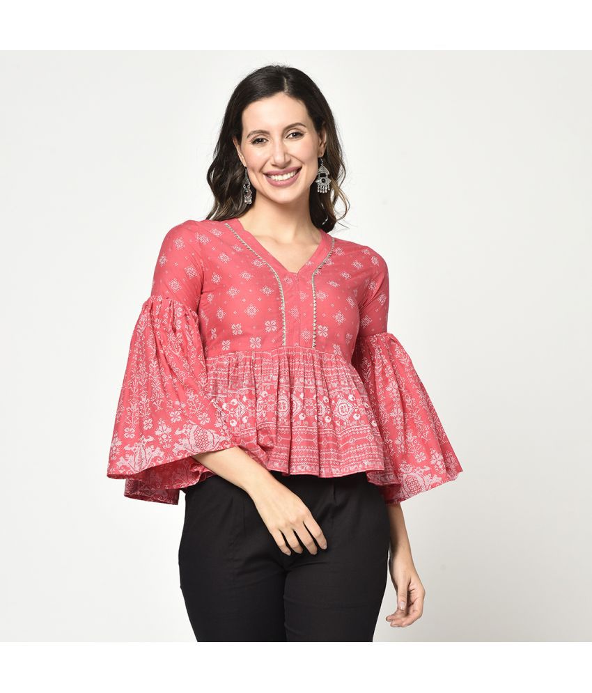     			JAIPUR VASTRA - Pink Cotton Women's Empire Top ( Pack of 1 )
