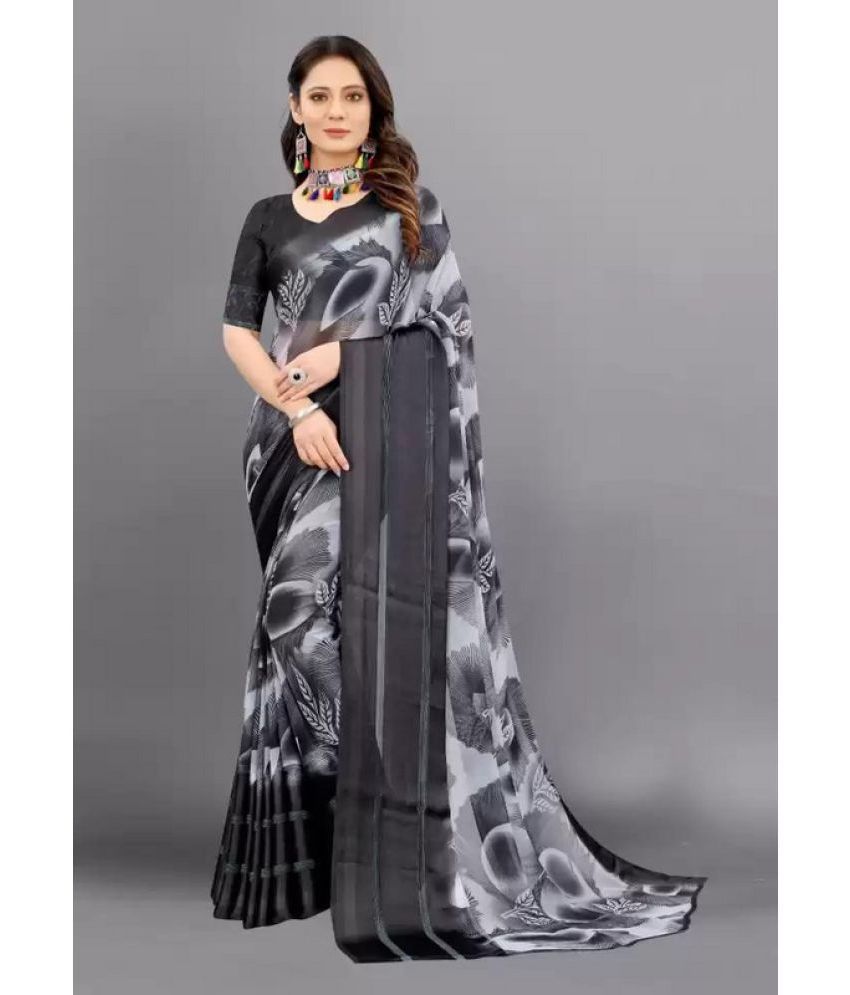     			Sitanjali - Black Georgette Saree With Blouse Piece ( Pack of 1 )