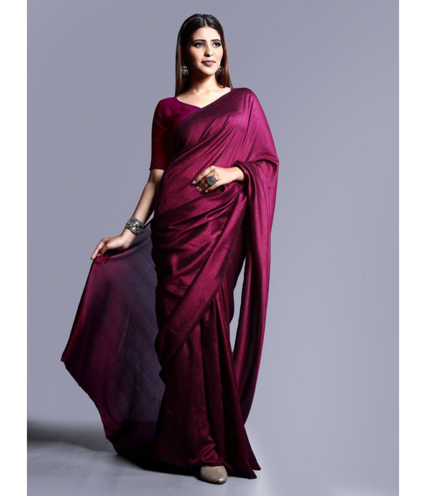     			Sitanjali - Wine Georgette Saree With Blouse Piece ( Pack of 1 )