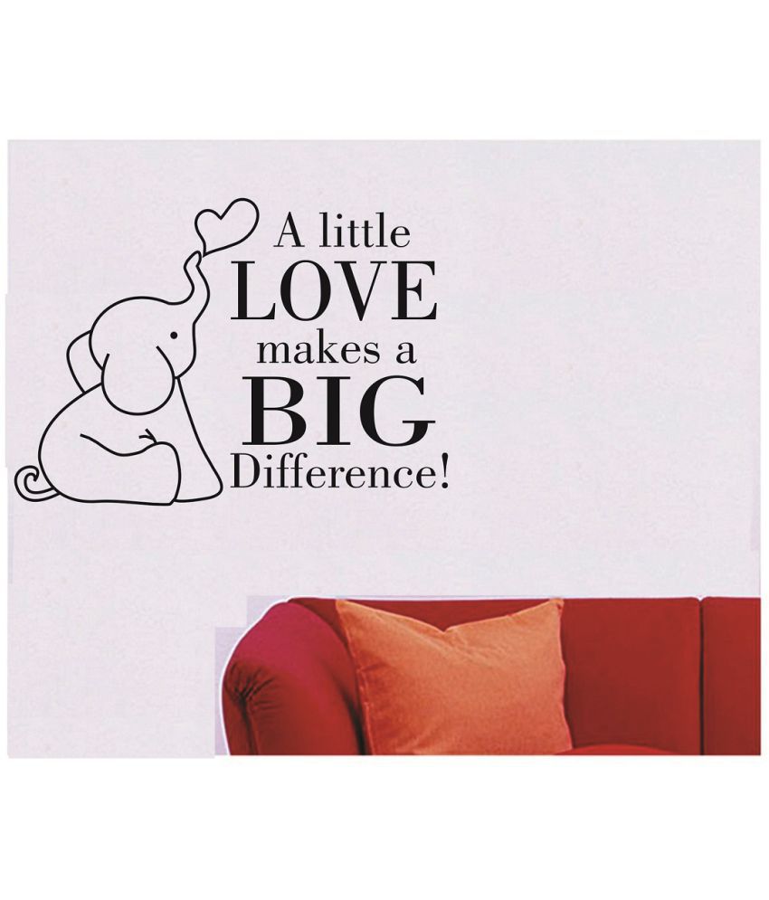     			Asmi Collection Emotional and Loving Quotes Cute Little Elephant Wall Sticker ( 60 x 80 cms )