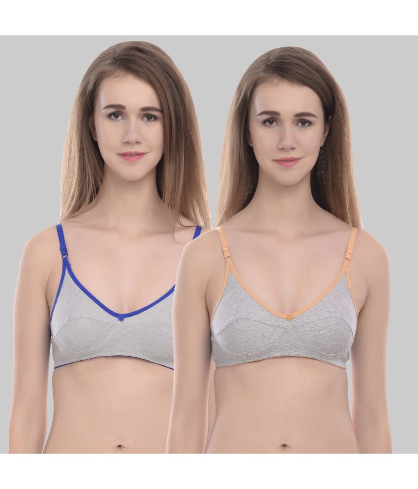     			Elina - Multicolor Cotton Non Padded Women's T-Shirt Bra ( Pack of 2 )