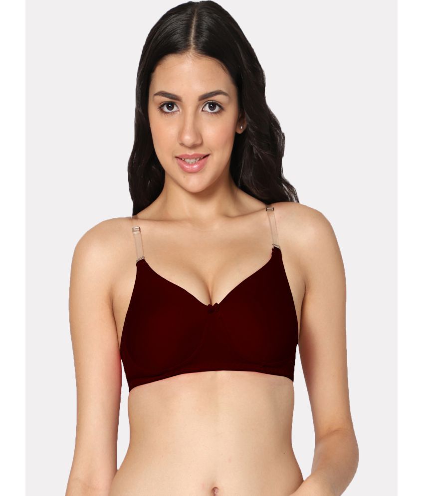     			IN CARE LINGERIE Cotton Blend Heavily Padded Women's Push Up Bra ( Maroon )