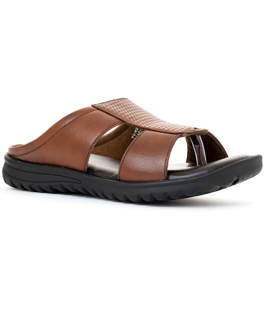     			KHADIM - Tan Men's Leather Slipper