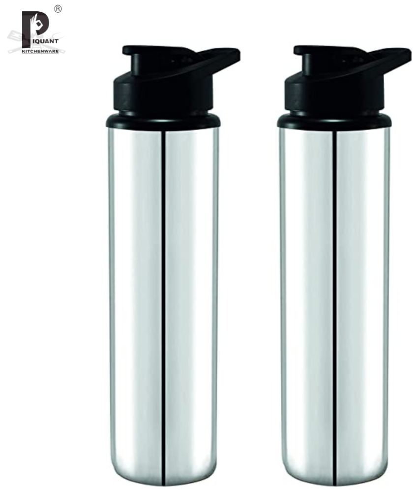     			PIQUANT KITCHENWARE - Silver Sipper Water Bottle ( Pack of 2 )