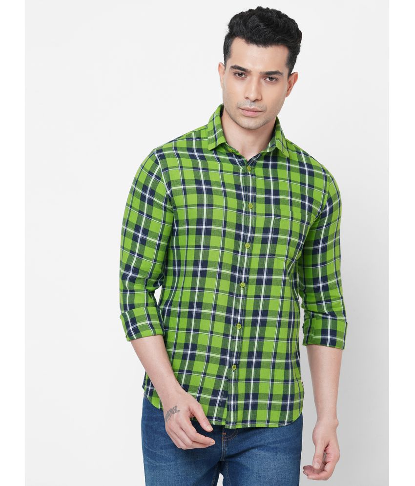     			Solemio - Green Cotton Slim Fit Men's Casual Shirt ( Pack of 1 )