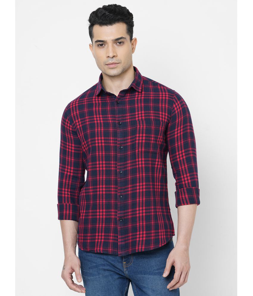     			Solemio - Navy Cotton Slim Fit Men's Casual Shirt ( Pack of 1 )