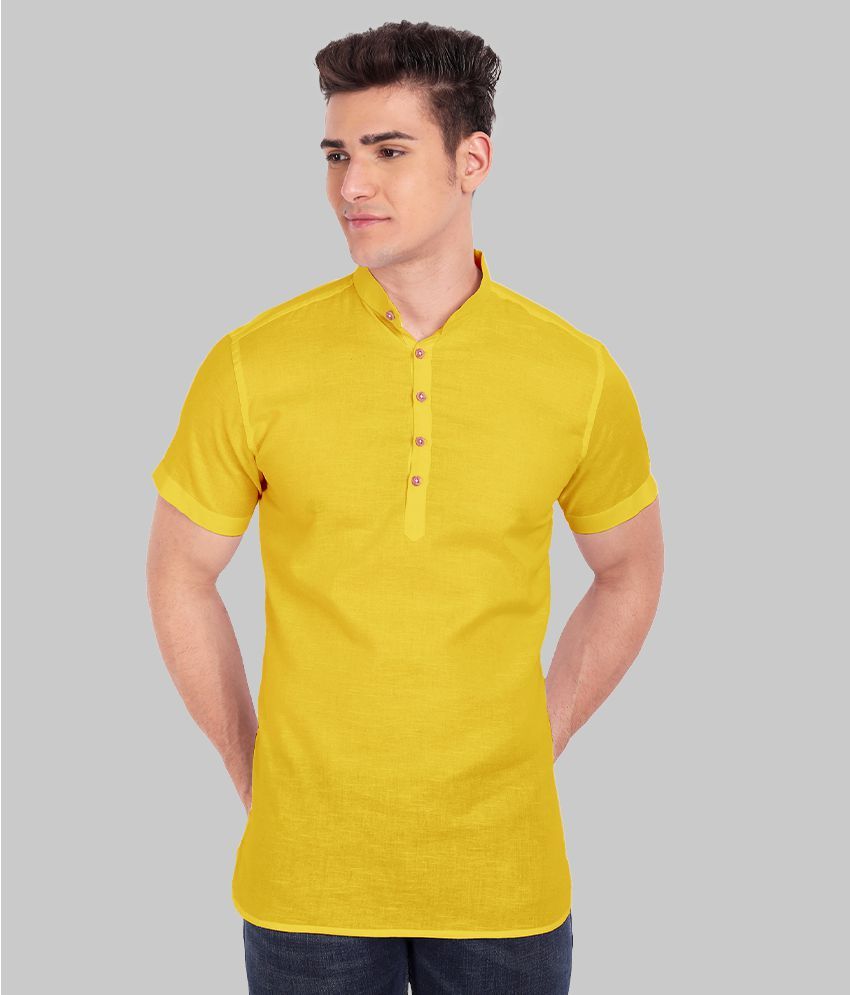     			Vida Loca - Yellow Cotton Slim Fit Men's Casual Shirt ( Pack of 1 )