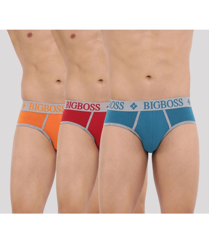     			Pack of 3 Dollar Bigboss Assorted Colorblock Cotton Blend Men Brief