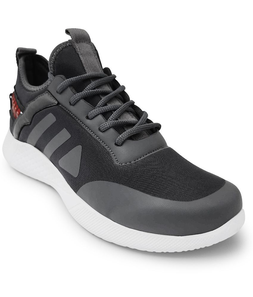     			UrbanMark Men Comfortable Light Weight Panelled Walking,Gym Shoes-Grey