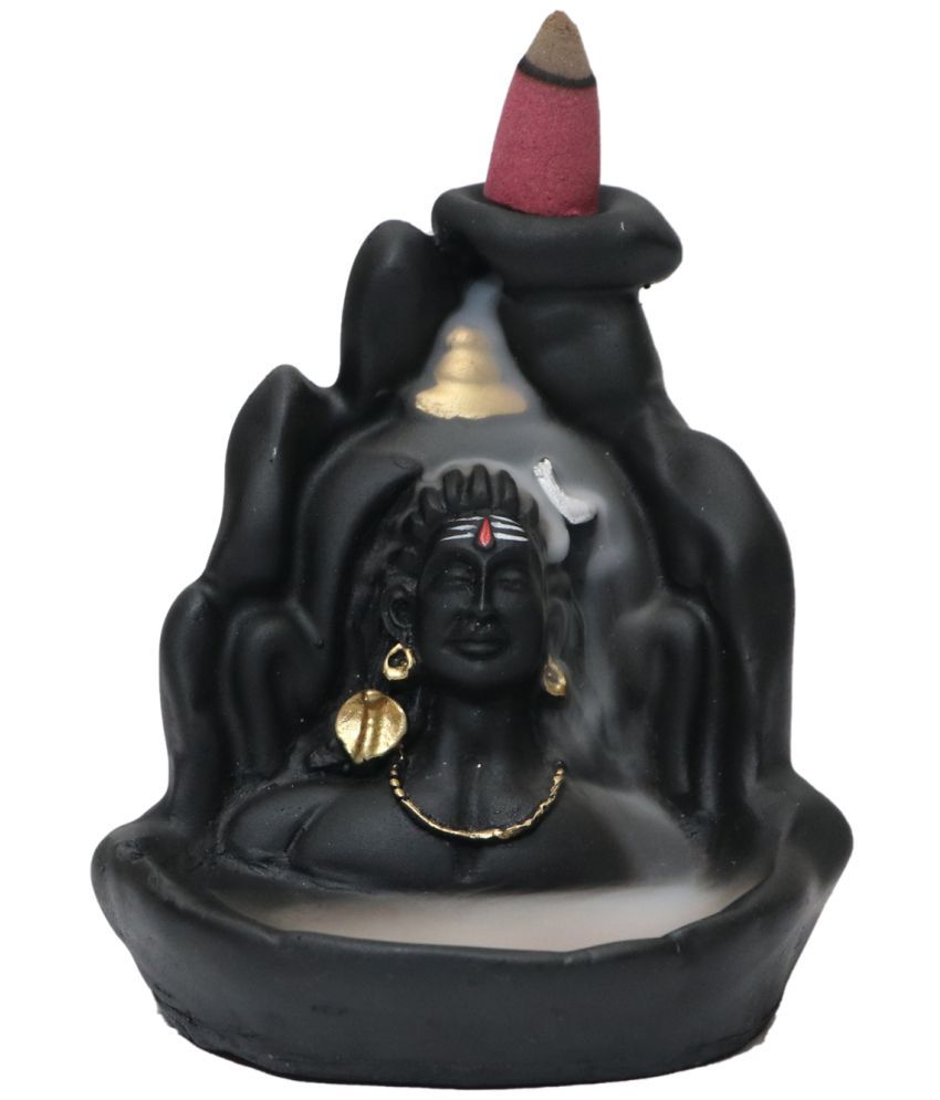     			Lord Shiva Polyresin Smoke Backflow Idol Showpiece With 10 Fire Cones