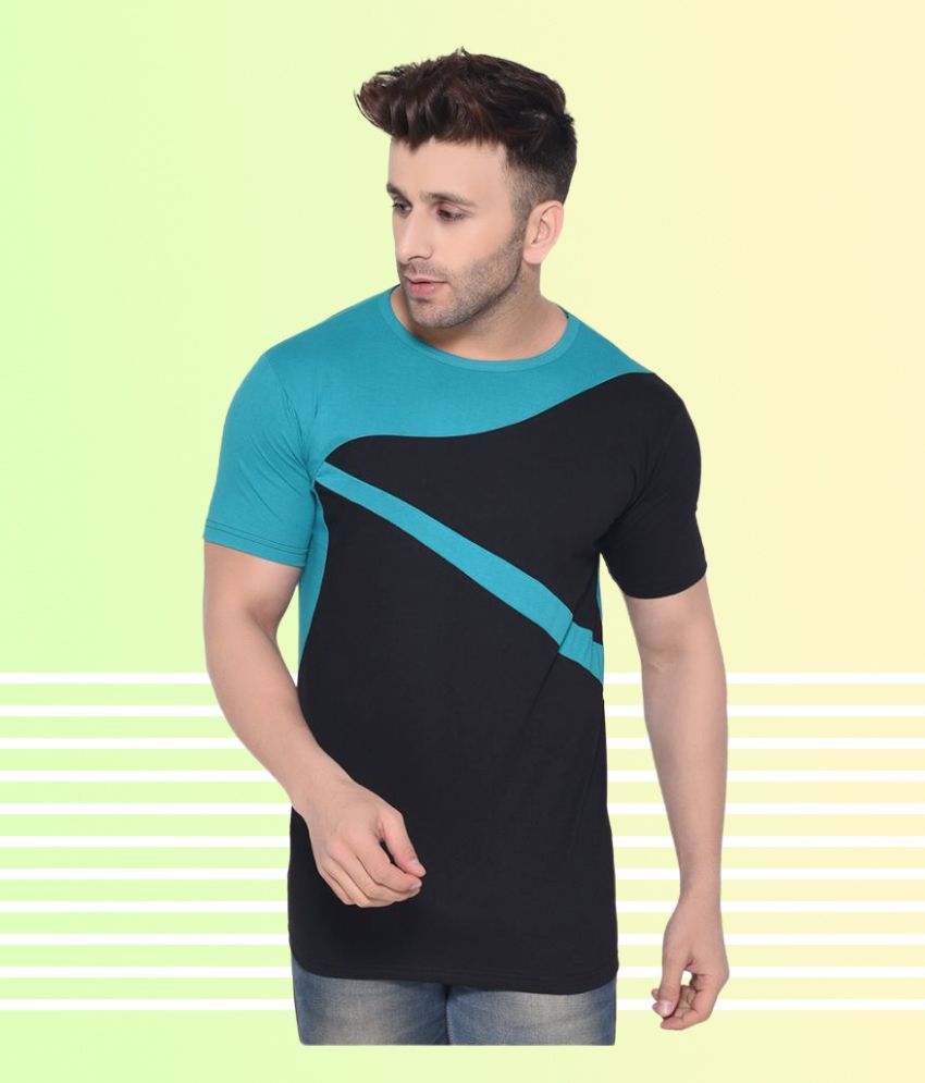     			Tfurnish Cotton Blend Turquoise Solids T-Shirt