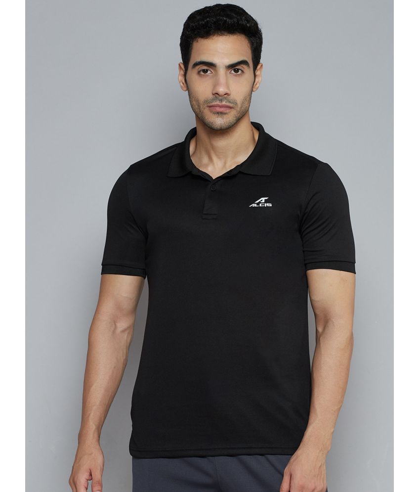     			Alcis - Black Polyester Slim Fit Men's Sports Polo T-Shirt ( Pack of 1 )