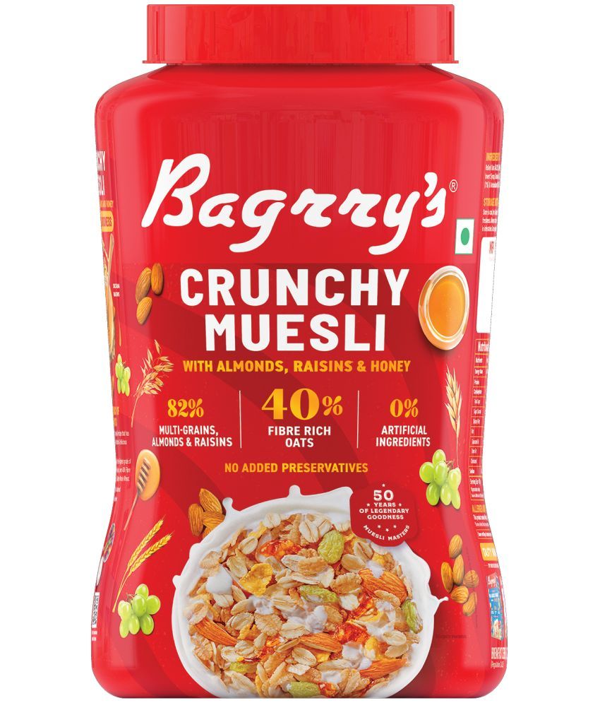 Bagrry's Crunchy Muesli With Almonds, Raisins & Honey(Oat Clusters) 1