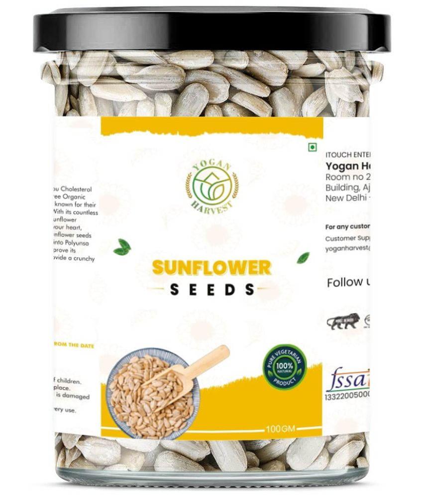 Yogan Harvest Combo Raw Sunflower Seeds 100 + Pink Salt 200 Grms Nutritious Seed, Rich in