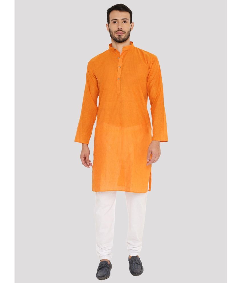     			Maharaja - Orange Cotton Regular Fit Men's Kurta Pyjama Set ( Pack of 1 )