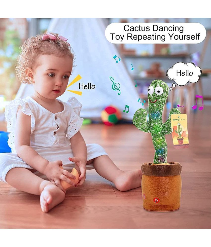     			Dancing Cactus Talking Toy,Cactus Plush Toy, Wriggle Singing Recording Repeats What You Say Funny Education Toys for Babies Children Playing, Home Decorate