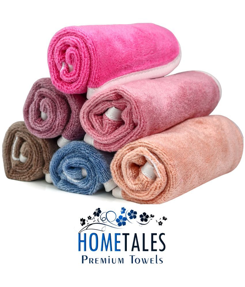 HOMETALES Blue Microfibre Face Towel ( Pack of 6 ) Buy HOMETALES