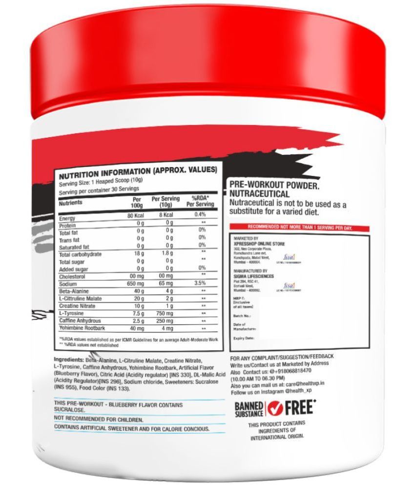 HealthXP Maniac Pre Workout, 30 Servings 300 gm Buy HealthXP Maniac