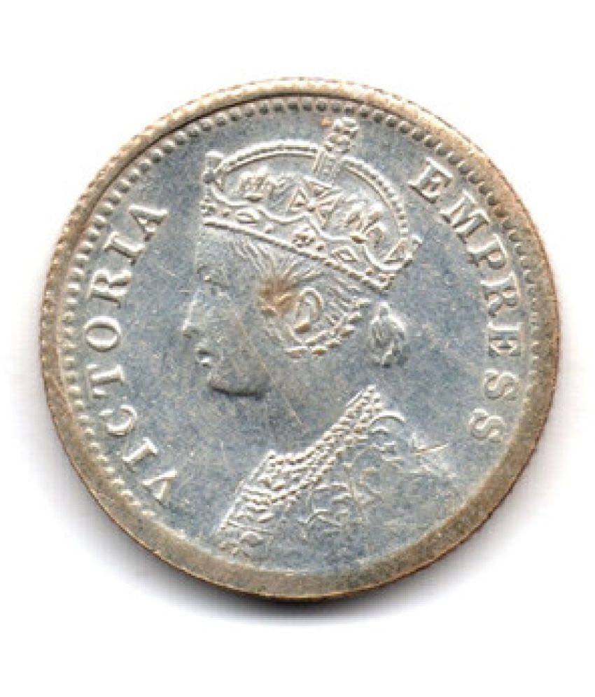     			Nisara Collectibles - British India Victoria Empress Silver Coin  Denomination 1/4 Rupee 1882 Numismatic Coins