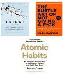 Combo Of 3 Books ( Ikigai Japanese + The Subtle Art of Not Giving a F*ck + Atomic Habits ) English Novel For paperback