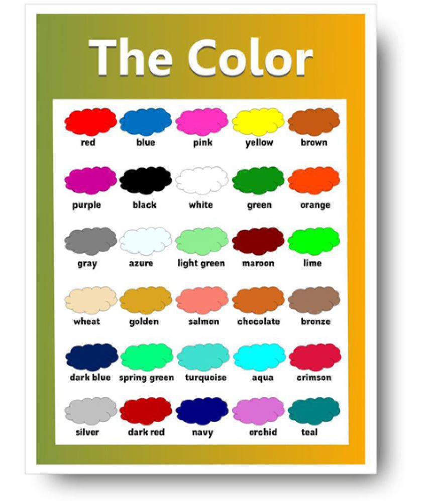     			Colors Chart - Early Learning Educational Posters For Children: Perfect For Kindergarten, Nursery and Homeschooling 16X12inc, 300GSM Thick Paper, Gloss Laminated, Multicolor)