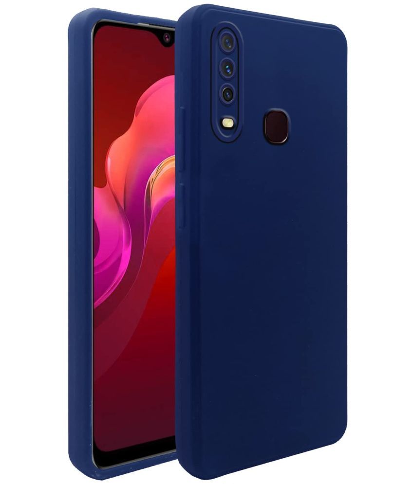     			KOVADO - Blue Cloth Silicon Soft cases Compatible For Vivo Y15 ( Pack of 1 )