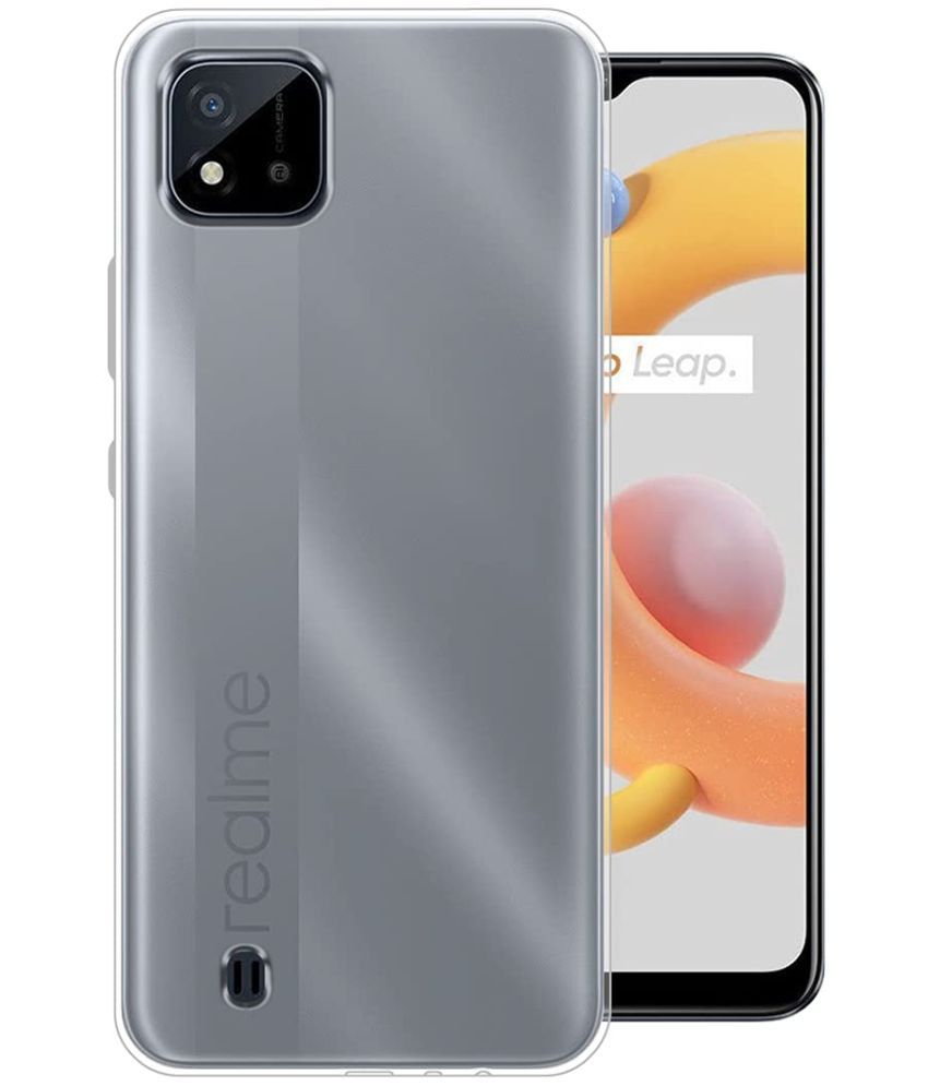     			KOVADO - Transparent Silicon Silicon Soft cases Compatible For Realme C20 ( Pack of 1 )