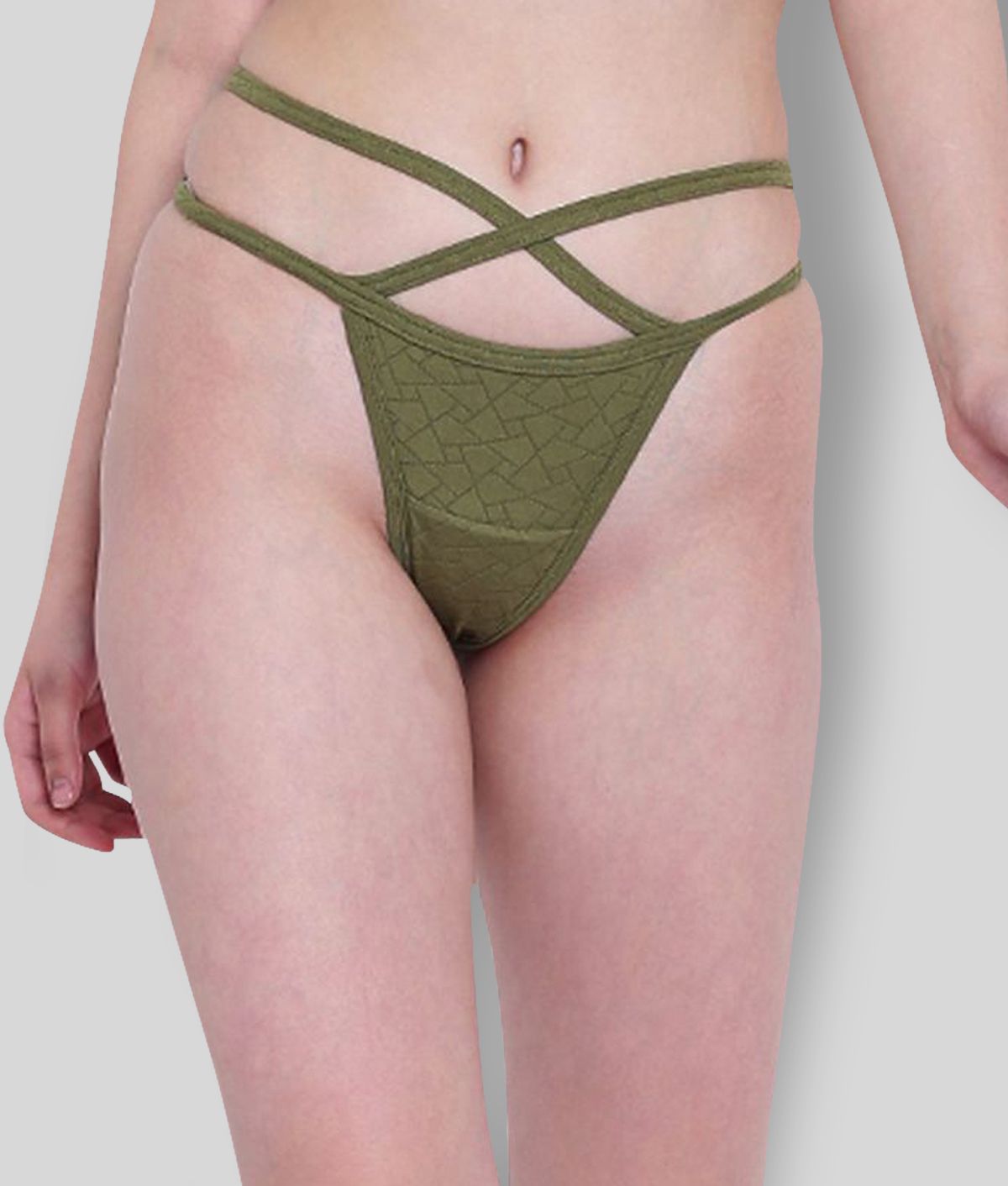     			La Intimo Polyester Women's Thongs ( Green )