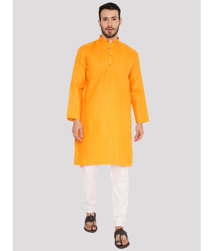     			Maharaja - Orange Cotton Regular Fit Men's Kurta Pyjama Set ( Pack of 1 )
