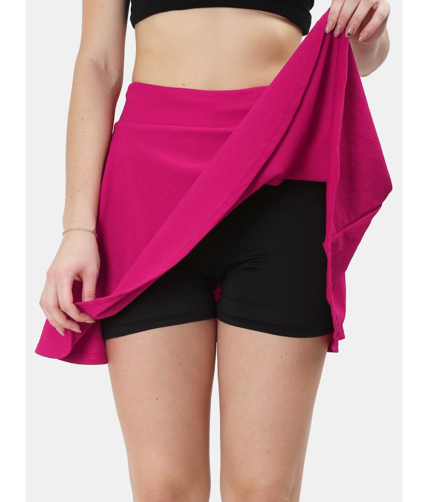 N-Gal - Magenta Polyester Women's Circle Skirt ( Pack of 1 )