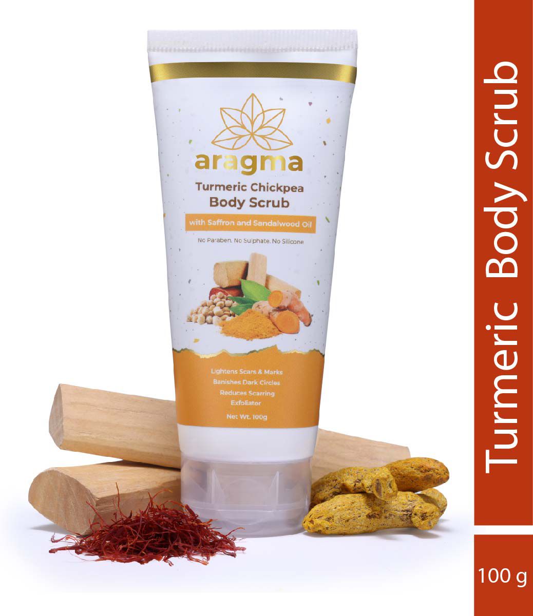 Aragma Turmeric Body Scrub with Chickpea Flour and Sandalwood Oil, 100gm