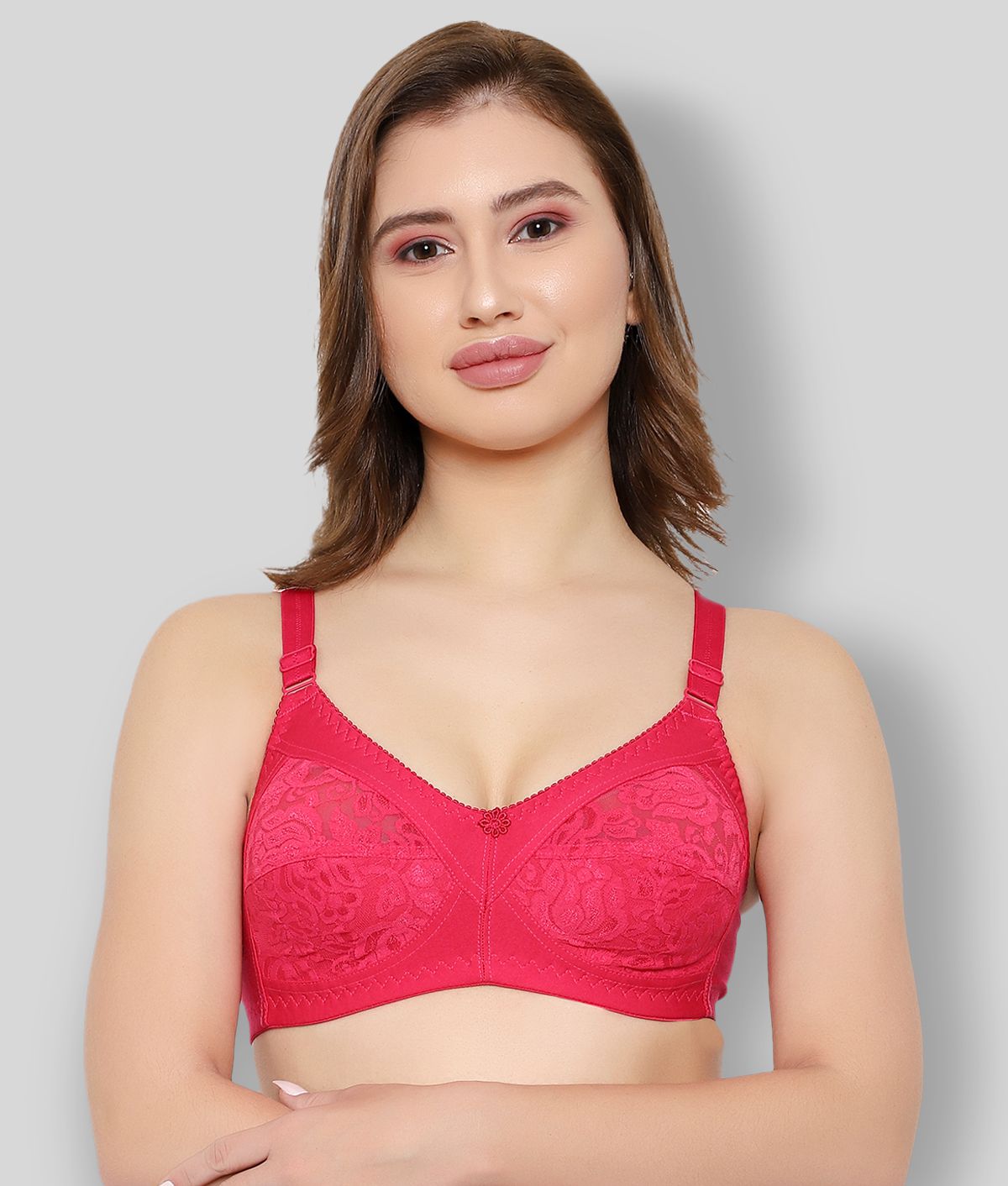    			KYODO - Pink Cotton Blend Non - Padded Women's Everyday Bra ( Pack of 1 )