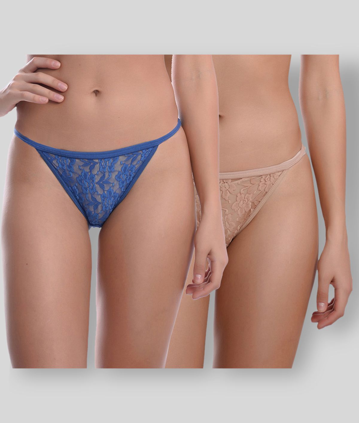     			Madam - Multicolor Lace Self Design Women's G-Strings ( Pack of 2 )