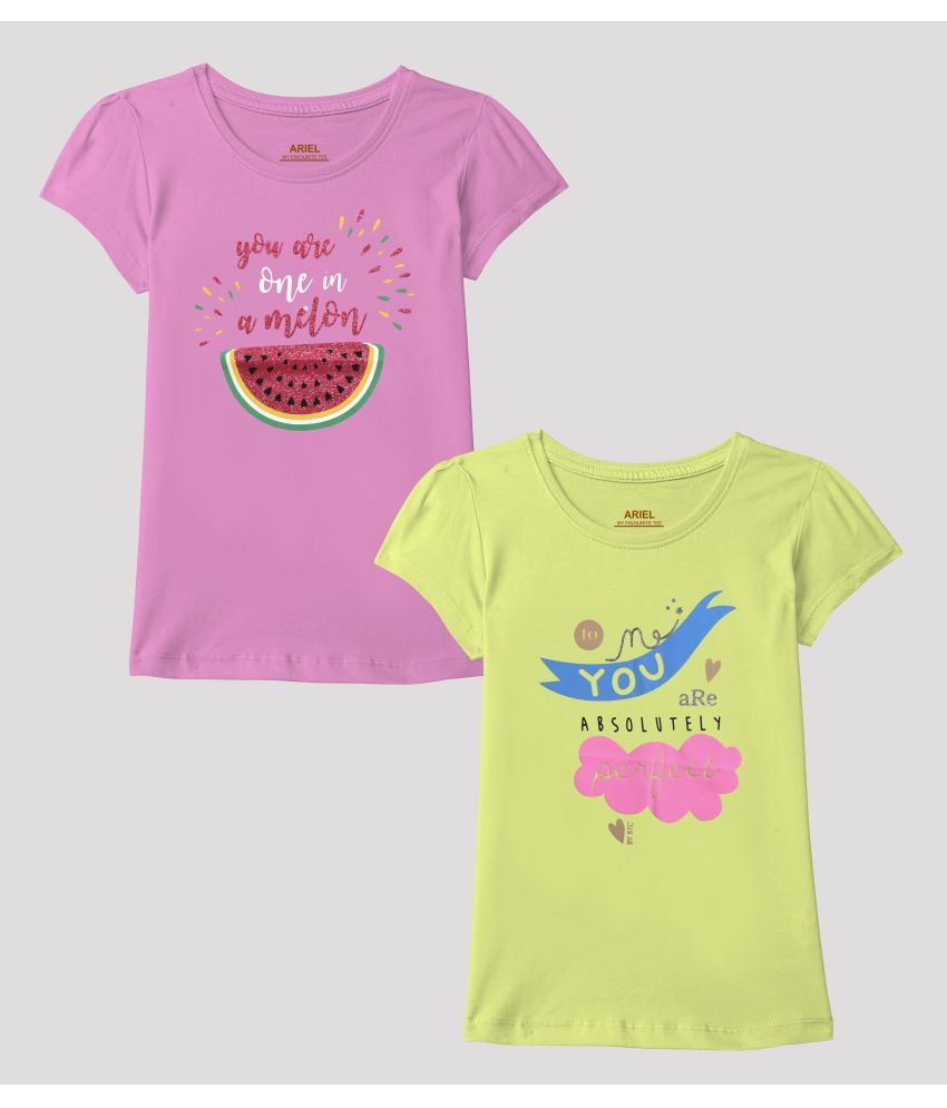     			Ariel - Multicolor Cotton Girls T-Shirt ( Pack of 2 )