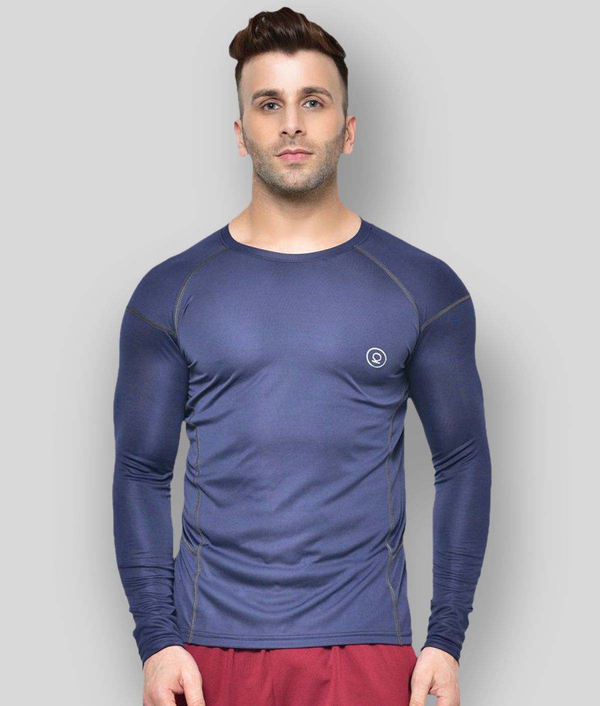     			Chkokko - Polyester Regular Fit Navy Men's Sports T-Shirt ( Pack of 1 )