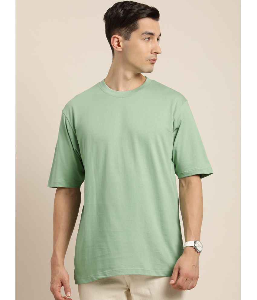     			Difference of Opinion - Green Cotton Oversized Fit Men's T-Shirt ( Pack of 1 )