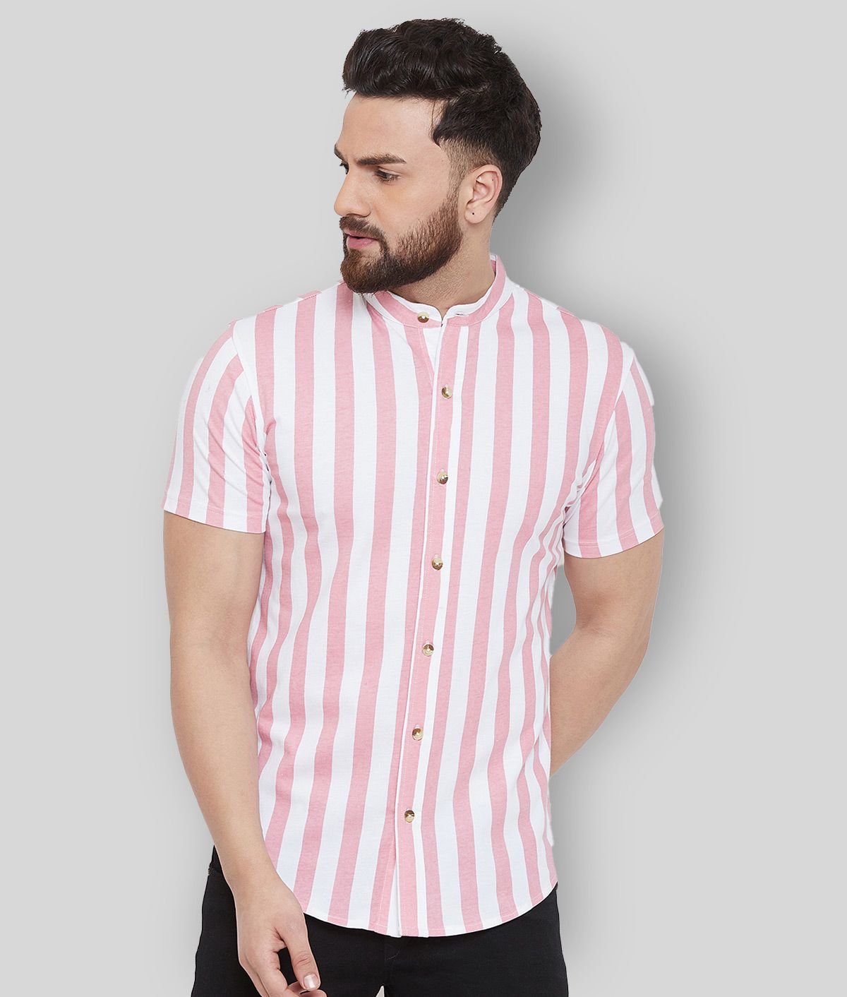    			Gritstones - Pink Cotton Blend Regular Fit Men's Casual Shirt ( Pack of 1 )