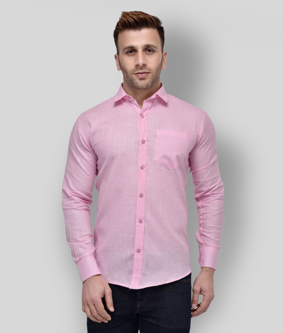     			Hangup - Pink Cotton Slim Fit Men's Casual Shirt (Pack of 1 )