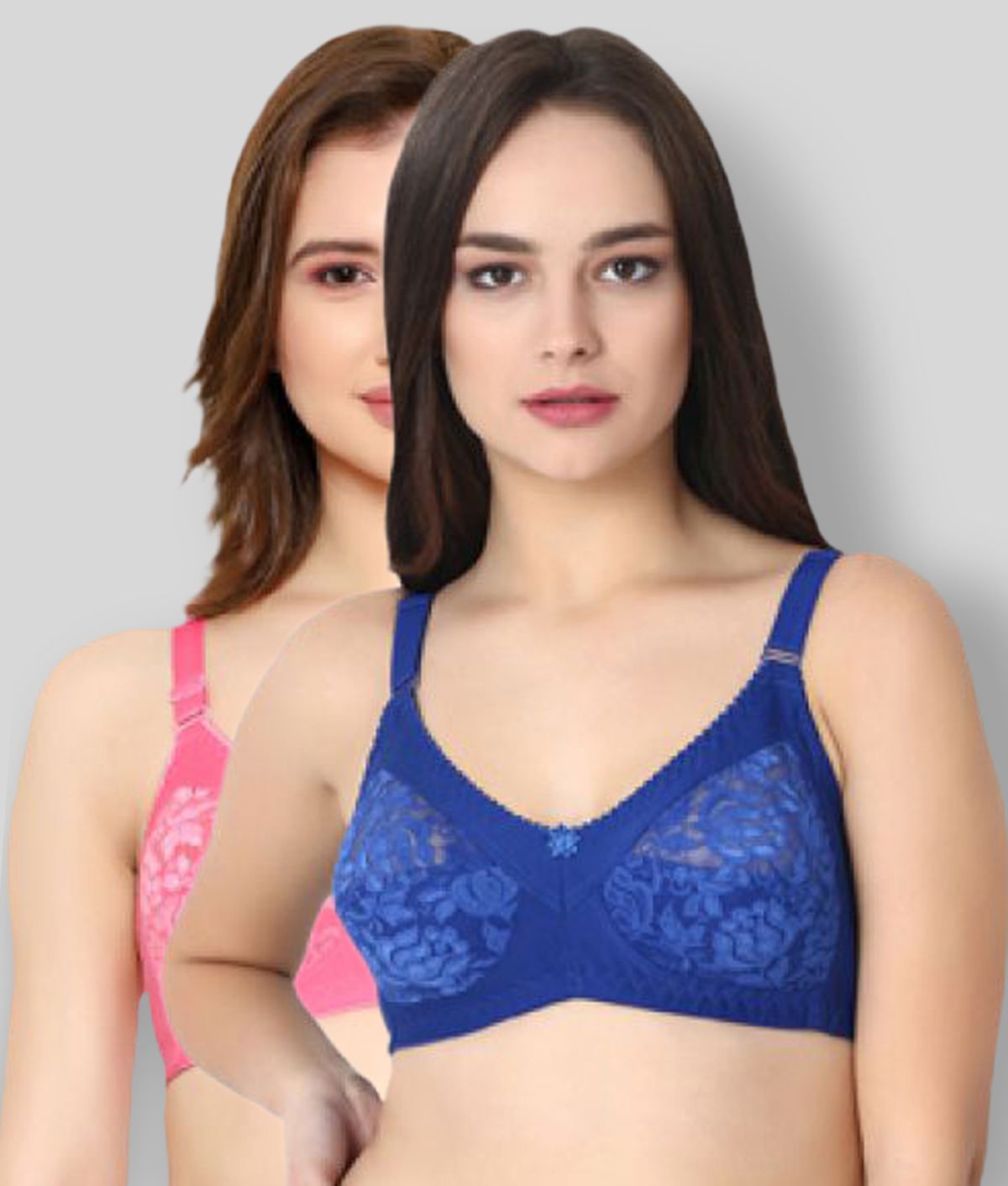     			KYODO - Multicolor Cotton Blend Non - Padded Women's Everyday Bra ( Pack of 2 )